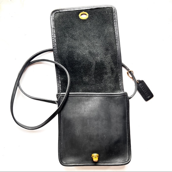 Vintage Coach Black Bag Leather Messenger Crossbody NYC - Picture 6 of 14